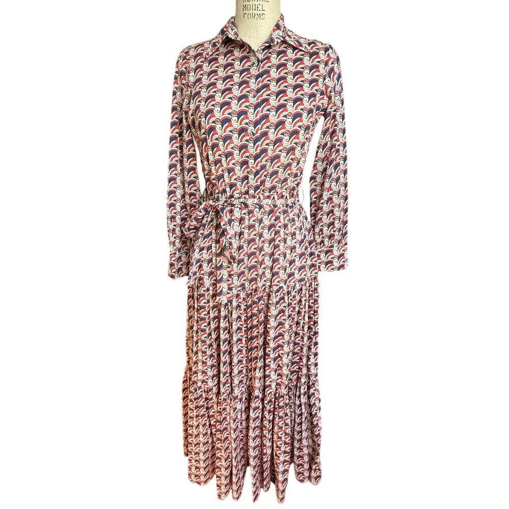 La Double J Editions Dress Mantero Faces Print 2018 Maxi Cotton Size Small